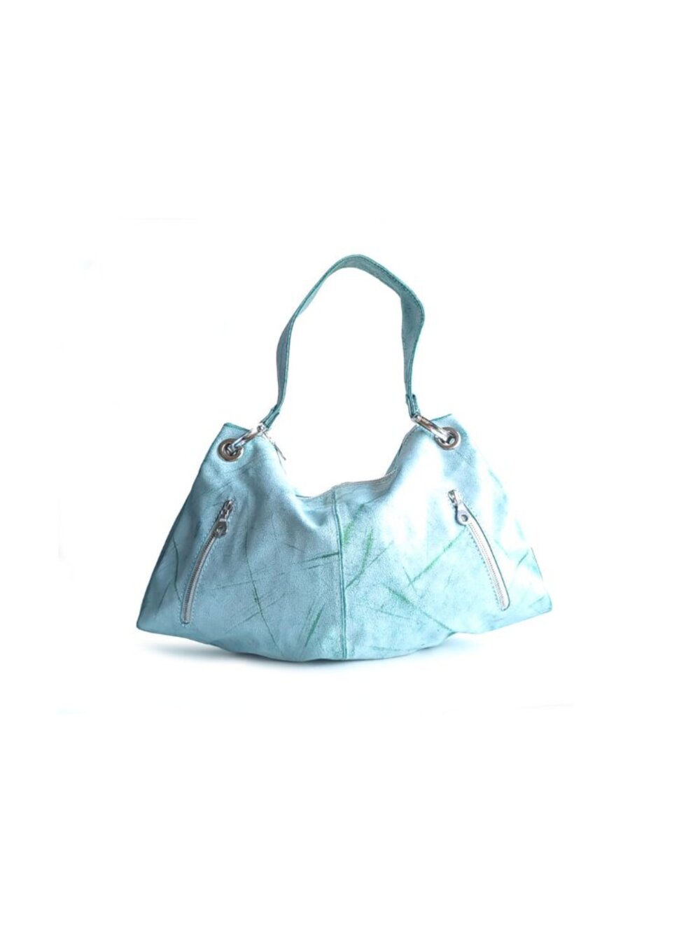 Y2K Christopher Kon Turquoise Leather Hobo Bag OOAK Shoulder Purse
